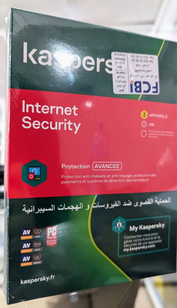 Antivirus 3 postes Kaspersky Internet security 1 An