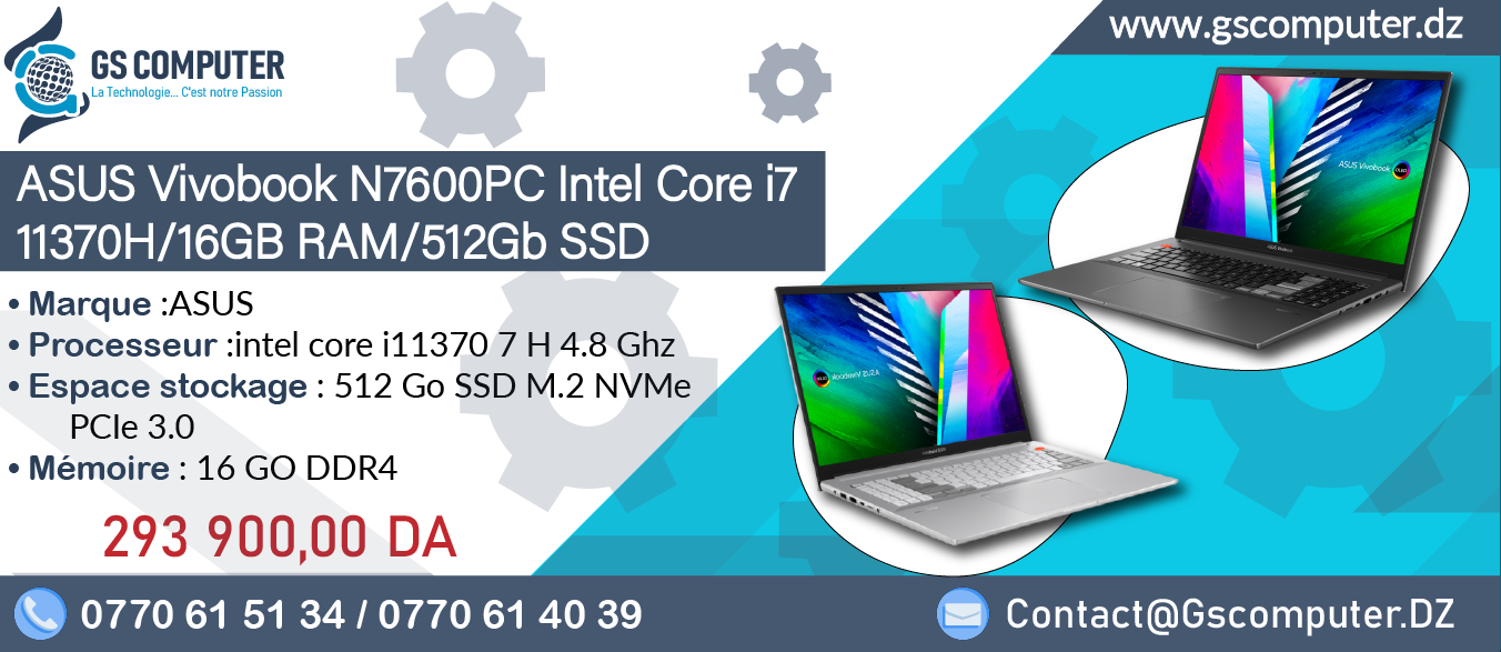 ASUS Vivobook N7600PC Intel Core i7 11370H / 16 Gb Ram / 512 Gb SSD