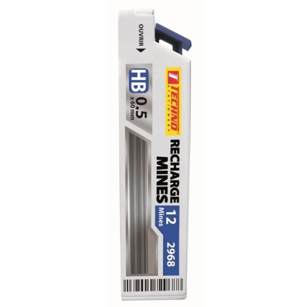RECHARGE MINES HB ETUI DE 12 MINES 0.5mm "TECHNO" REF: 2968