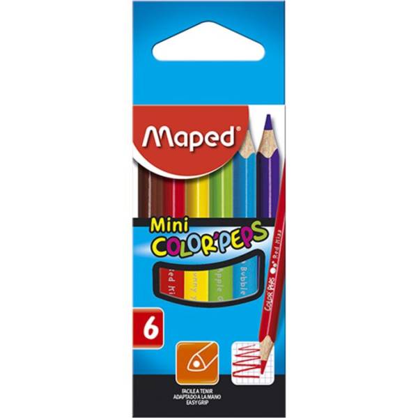 CRAYONS COULEURS MINI DE 06 COULEURS "MAPED" REF: 832501