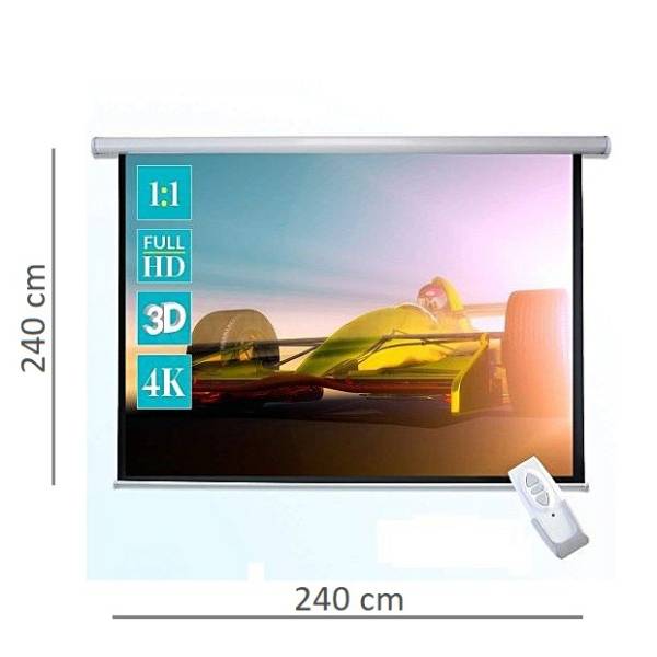 ECRAN DE PROJECTION MOTORISE 2.40MX2.40M AVEC TC ET MOTEUR SYNCHRONISE